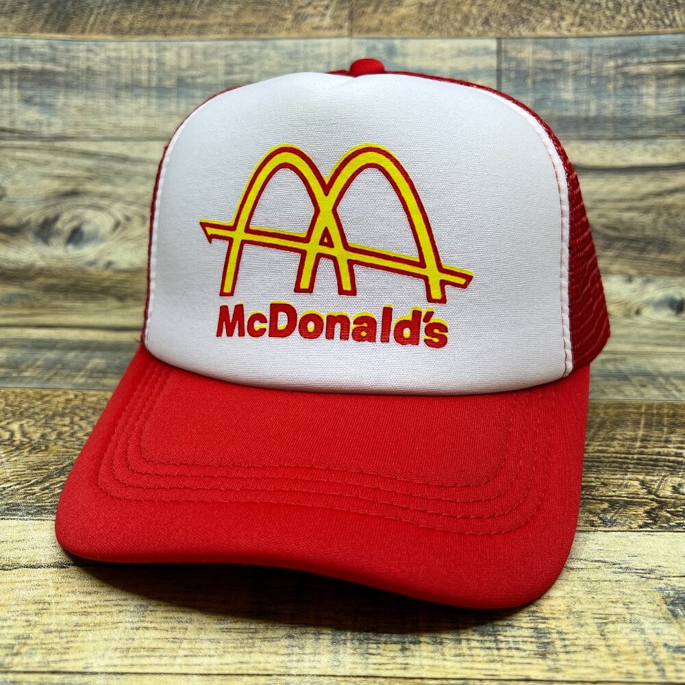 McDonald's Mens Trucker Hat Red Snapback Vintage 1961 Logo Hamburger Ball Cap